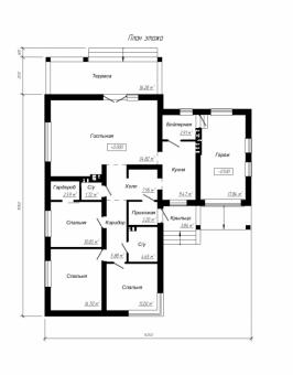 Проект одноэтажного дома с гаражом
